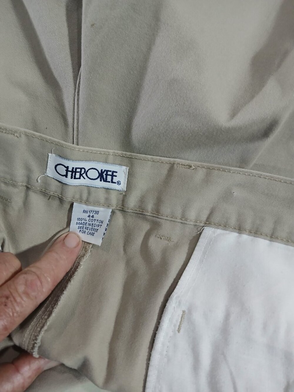 Cherokee Men's Khaki Pleated Golf Shorts Size 44 100% Cotton Classic Casual - Picture 4 of 10
